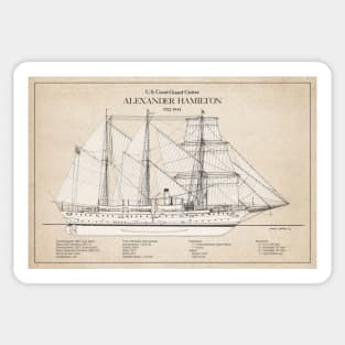 Alexander Hamilton wix-272 United States Coast Guard Cutter - SBD Sticker